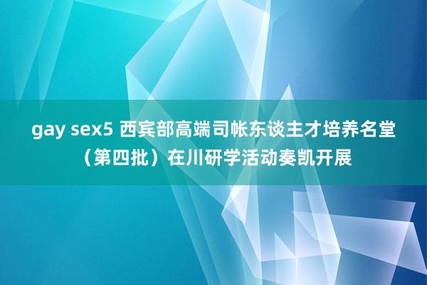 gay sex5 西宾部高端司帐东谈主才培养名堂（第四批）在川研学活动奏凯开展