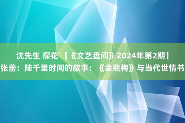 沈先生 探花 【《文艺盘问》2024年第2期】张蕾：陆千里时间的叙事：《金瓶梅》与当代世情书