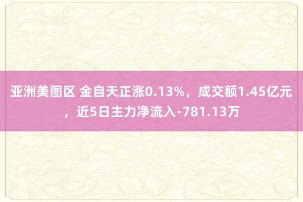 亚洲美图区 金自天正涨0.13%，成交额1.45亿元，近5日主力净流入-781.13万