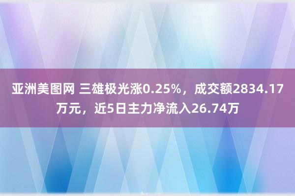 亚洲美图网 三雄极光涨0.25%，成交额2834.17万元，近5日主力净流入26.74万