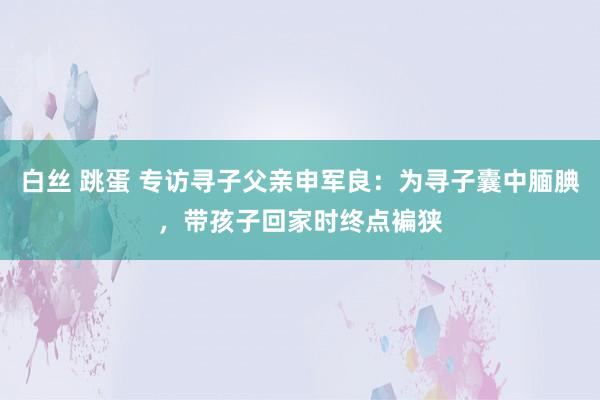 白丝 跳蛋 专访寻子父亲申军良：为寻子囊中腼腆，带孩子回家时终点褊狭