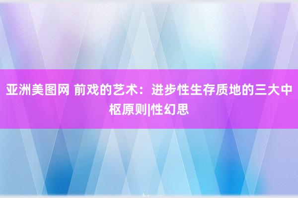 亚洲美图网 前戏的艺术：进步性生存质地的三大中枢原则|性幻思